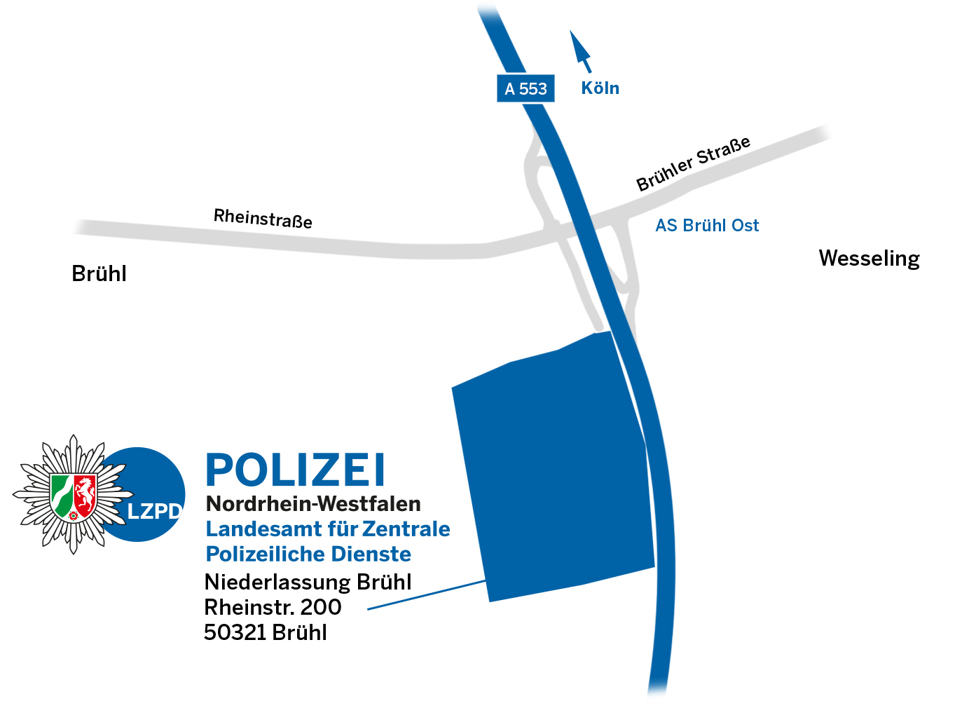 Anfahrt Niederlassung Brühl
