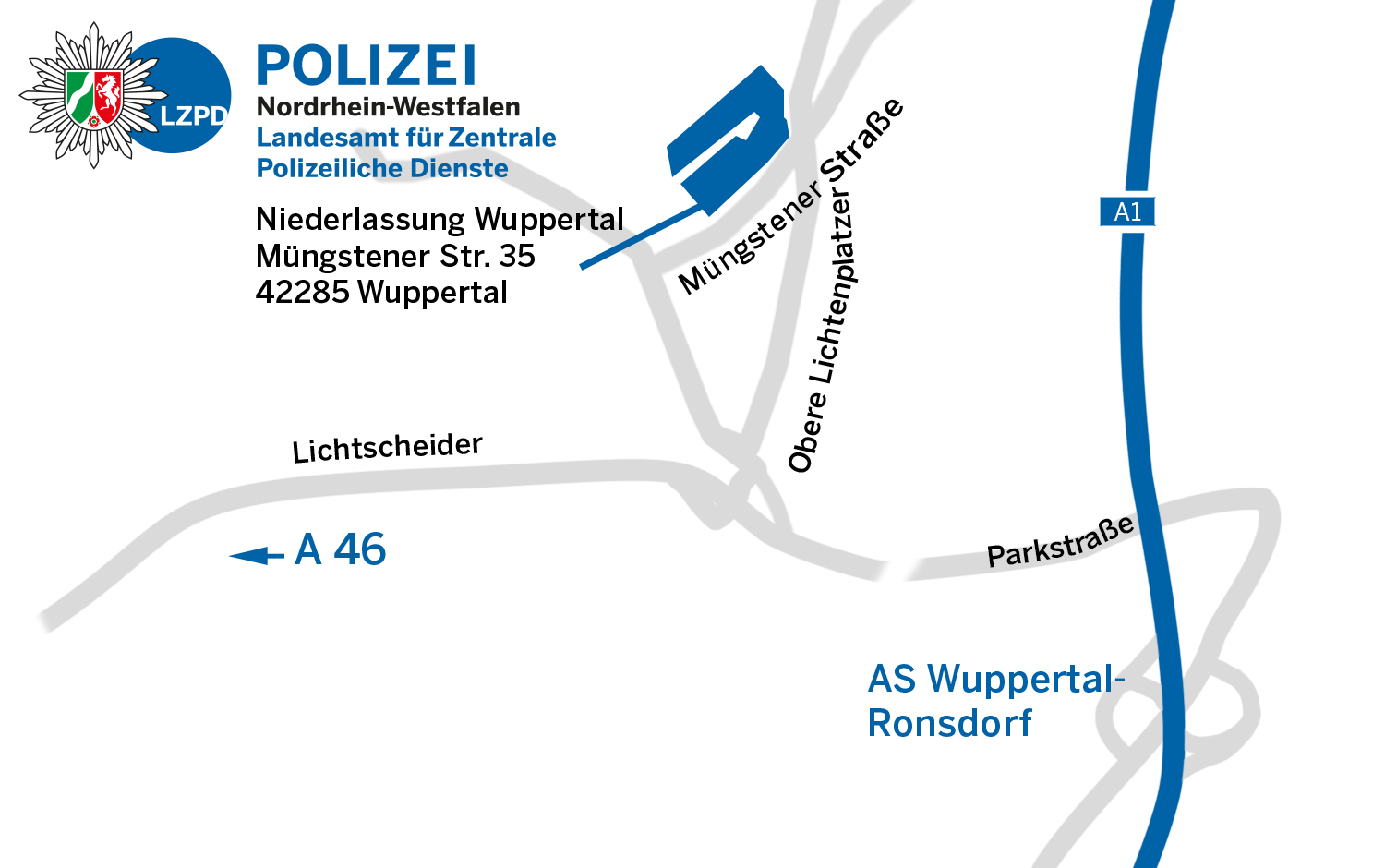 Anfahrt Niederlassung Wuppertal