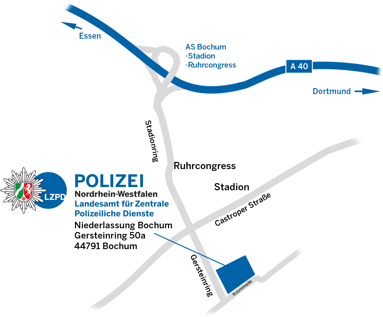 Anfahrt Niederlassung Bochum