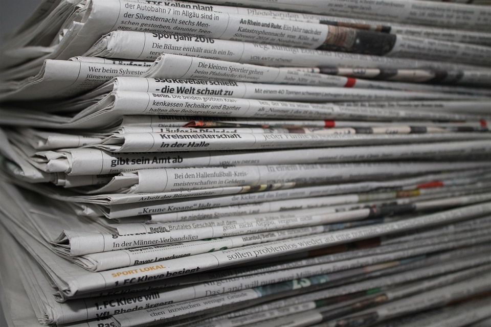 Stack of newspapers