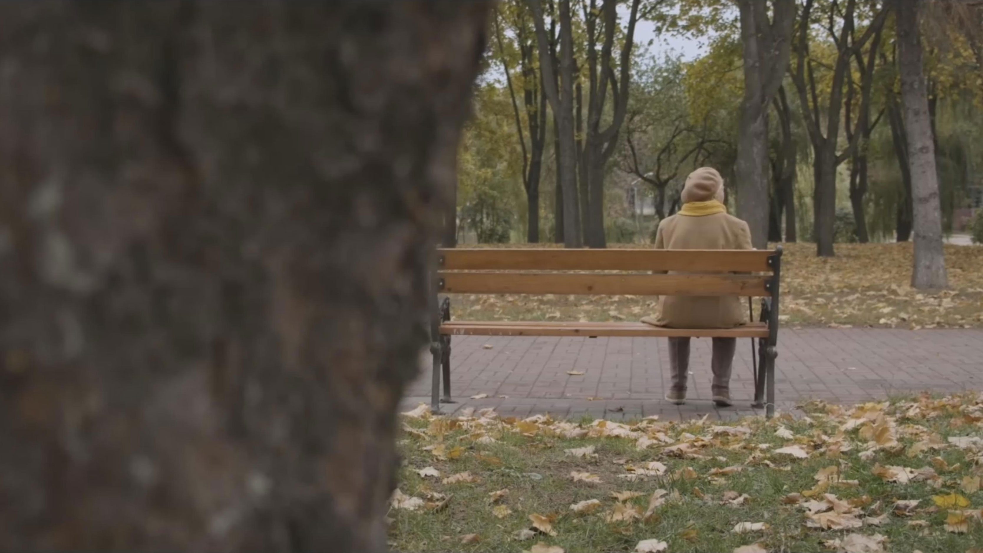 Grandma on a park bench