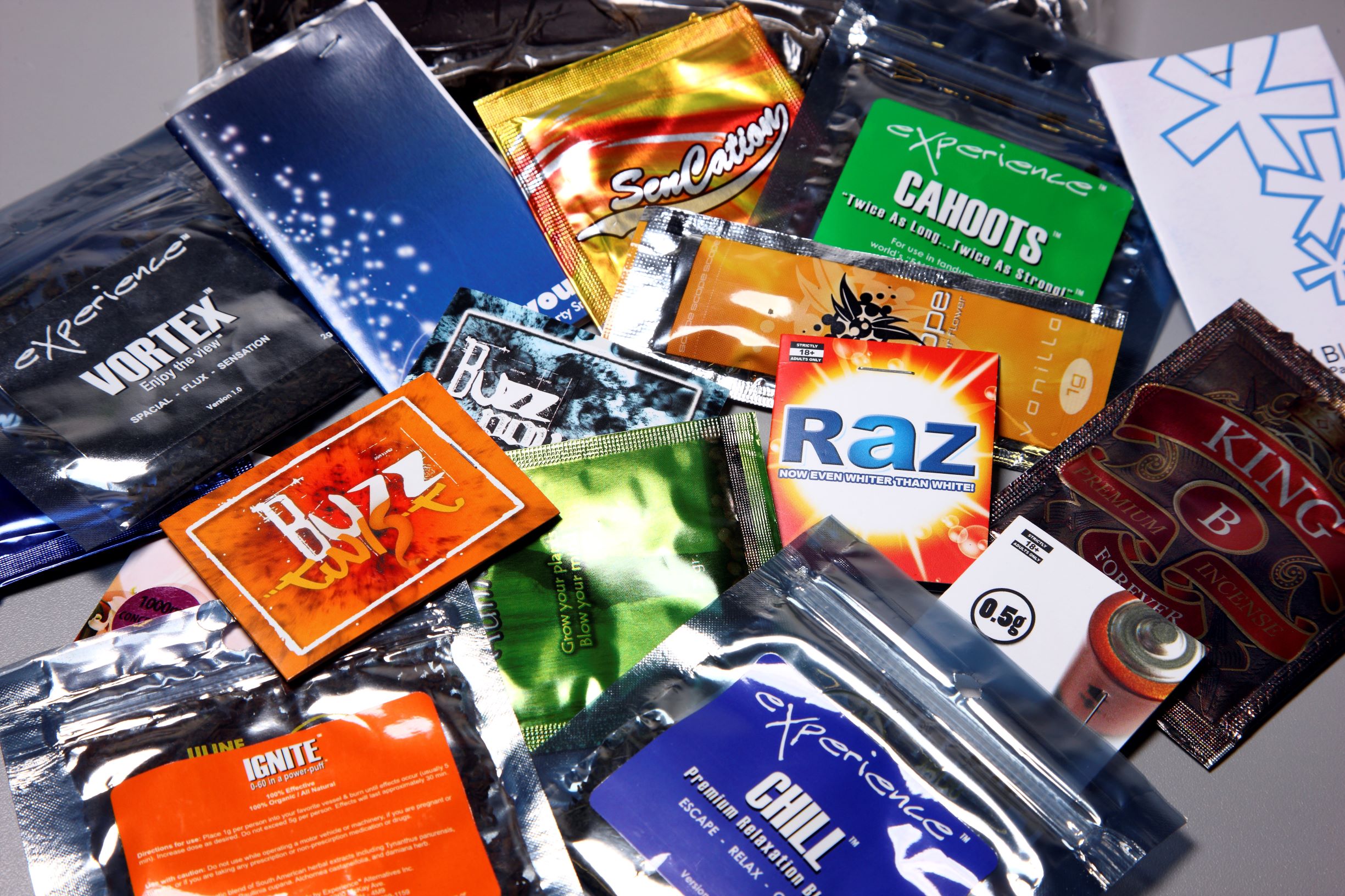 Drug sachets from the online trade
