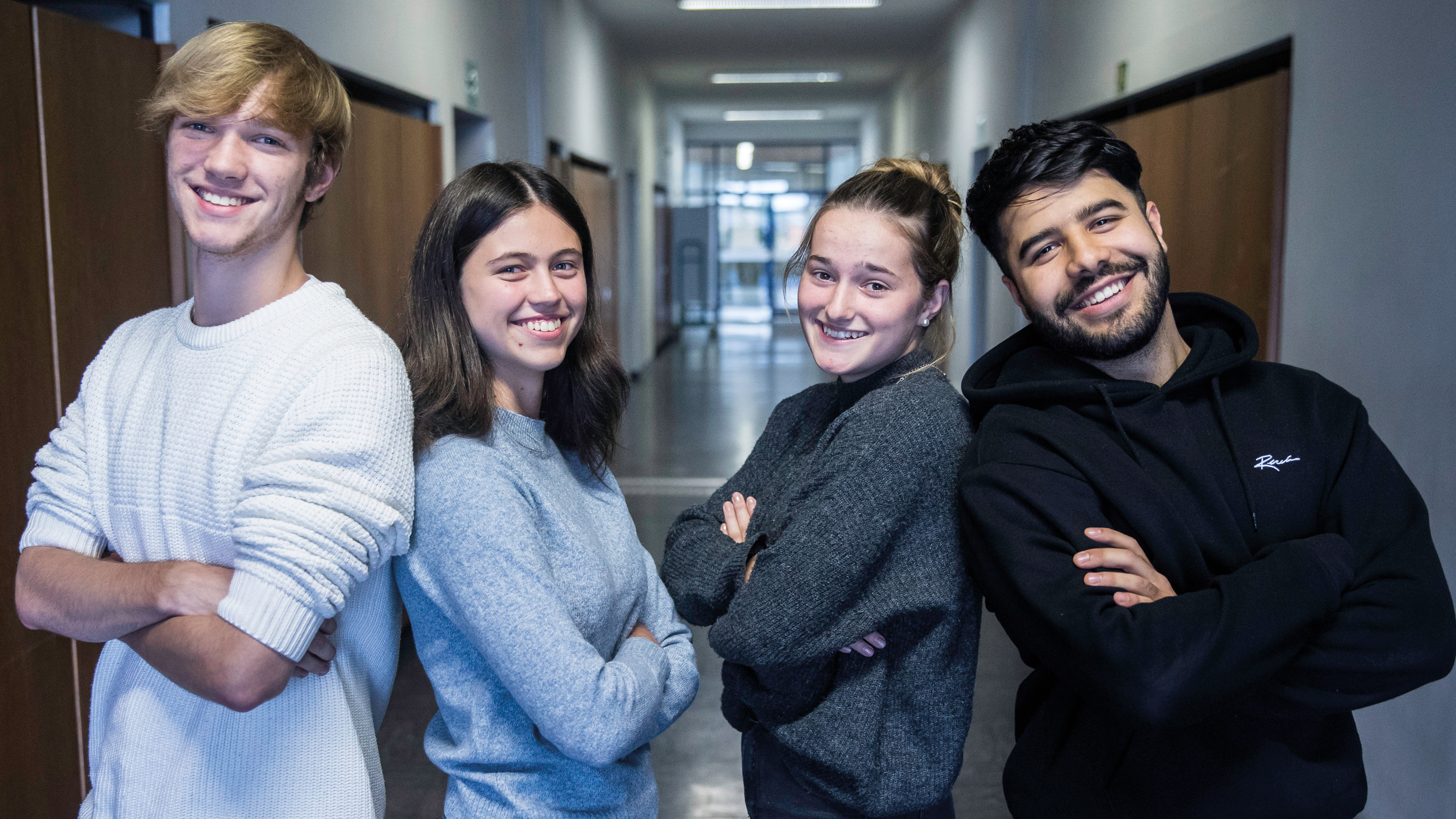 Julian, Lea, Adriana and Ramin are four of the 31 students in the pilot project.