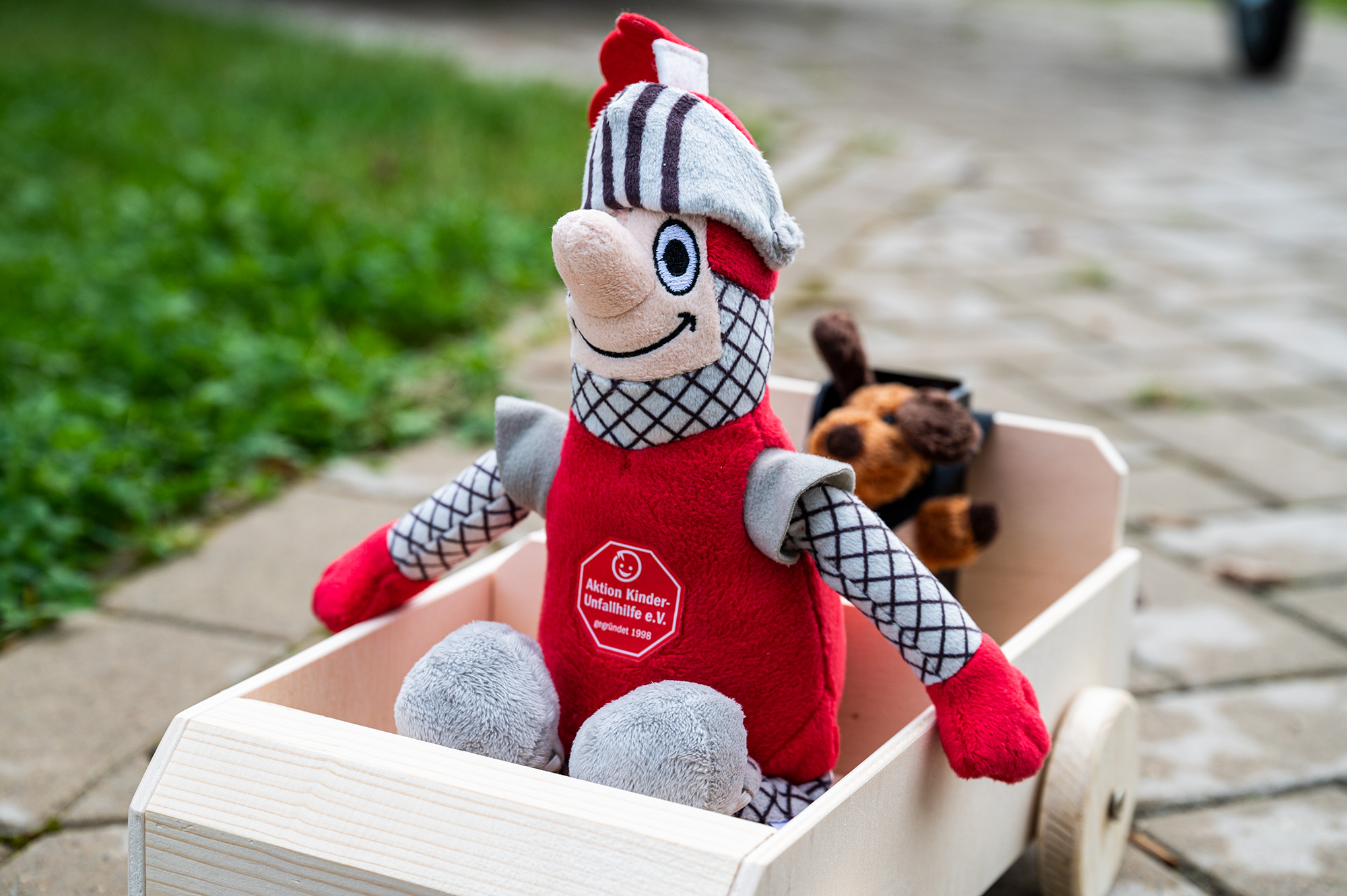 Red knight plush figure