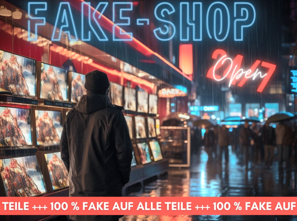 Mann vor Fake-Shop