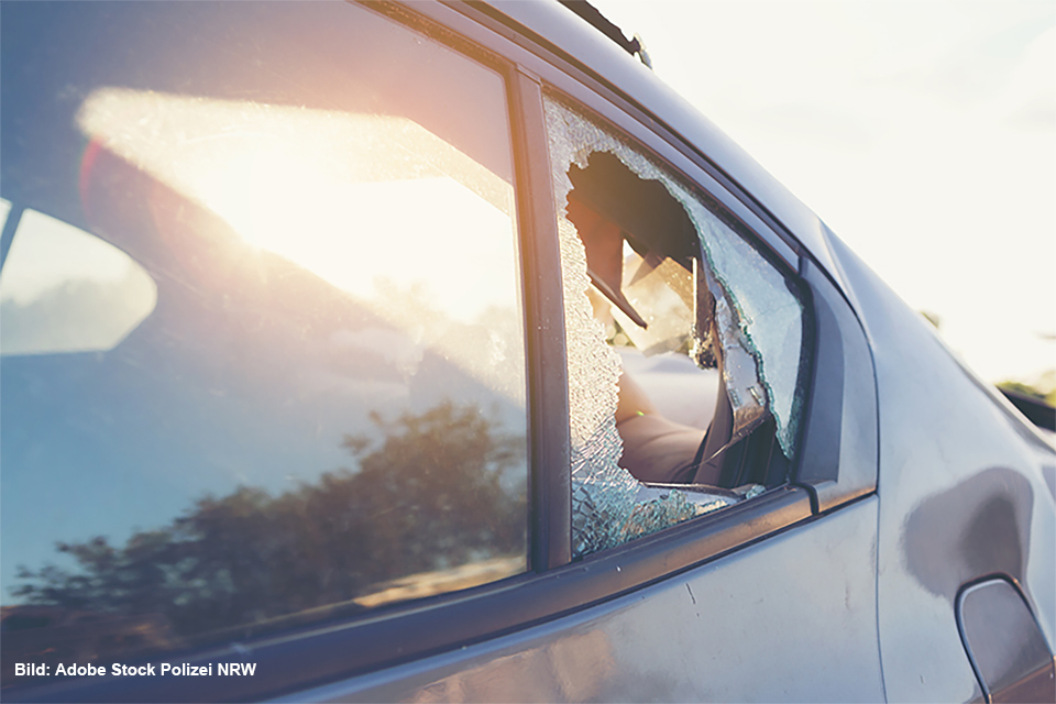 smashed car window