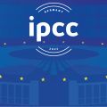 Symbolisch dargestelltes Stadion mit dem Logo des IPCC