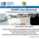 Postkarte "Stopp dem Diebstahl im Krankenhaus"