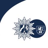 Logo der Polizei Düren mit Schrift in dunkelblau