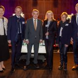 Polizeipräsidentin Münster Alexandra Dorndorf, IHK-Hauptgeschäftsführer Dr. Fritz Jaeckel, NRW Innenminister Herbert Reul, Polizeipräsidentin Recklinghausen Friederike Zurhausen, 1. Bürgermeisterin der Stadt Gelsenkirchen Martina Rudowitz, Polizeipräsident Gelsenkirchen Tim Frommeyer
